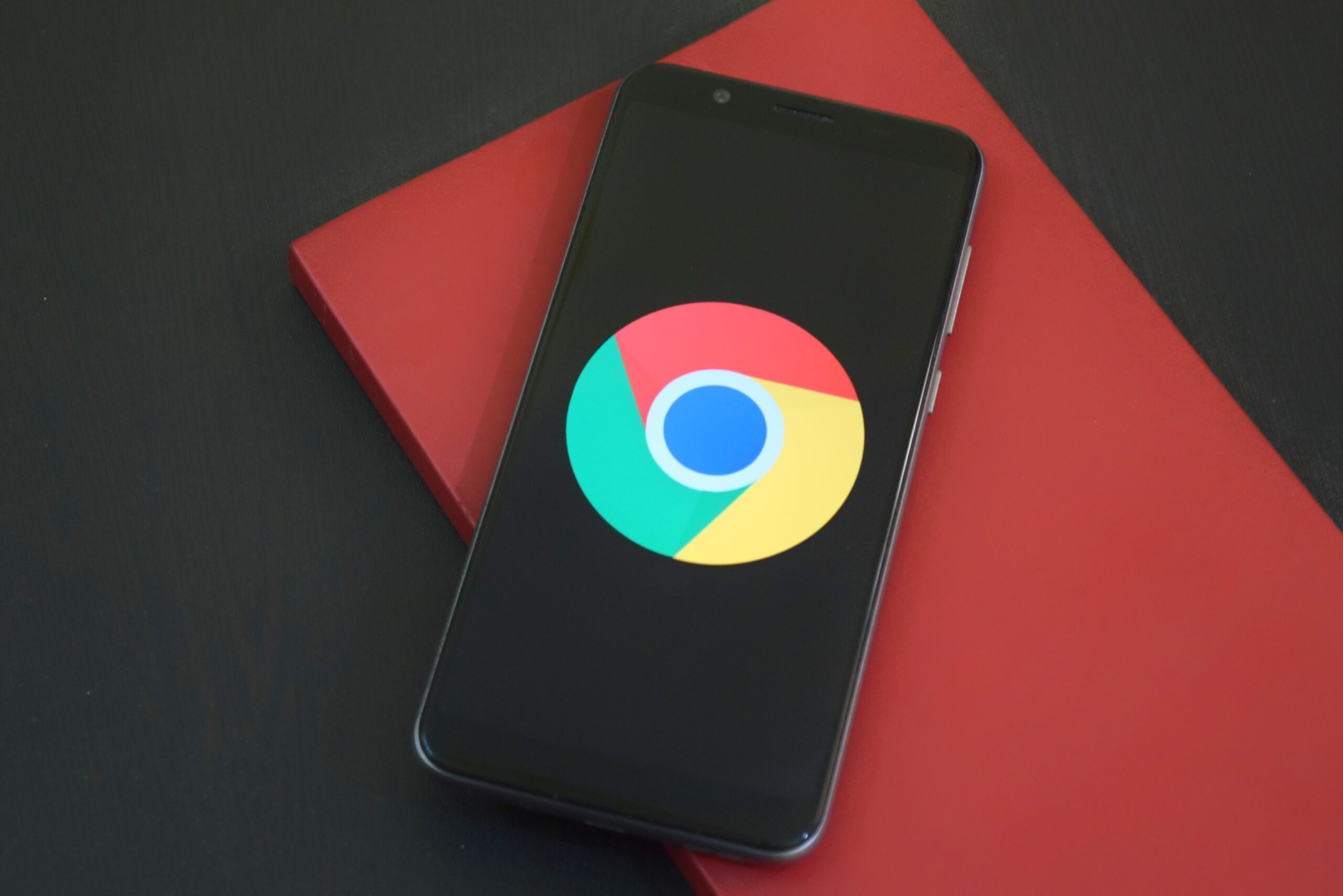 Black google smartphone on box